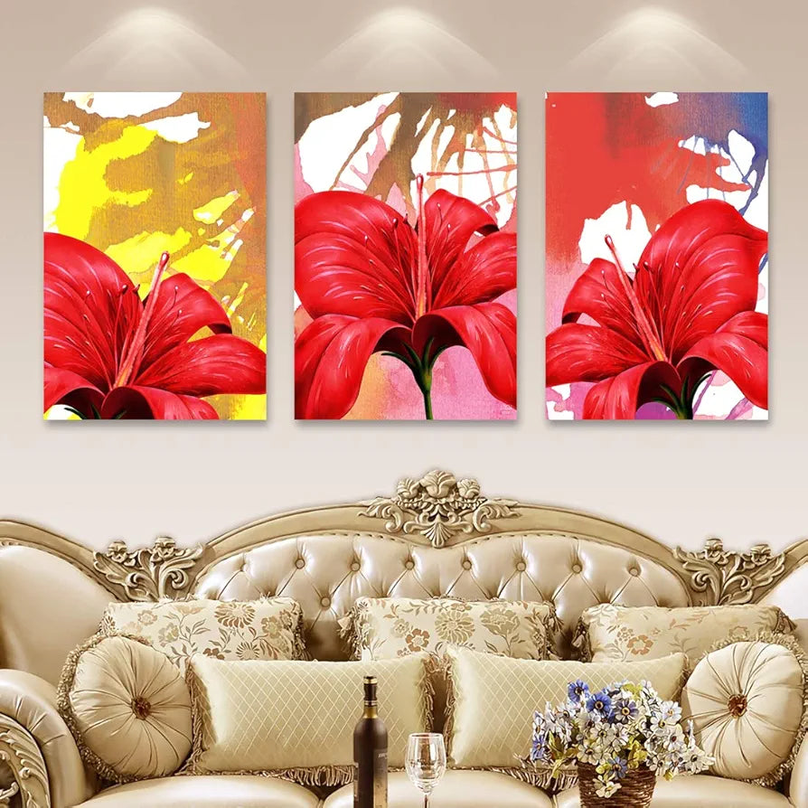 Rangoli MDF 3 Pcs Wall Poster 12x18 Inch Decorative Wall Art P-4 Design-20