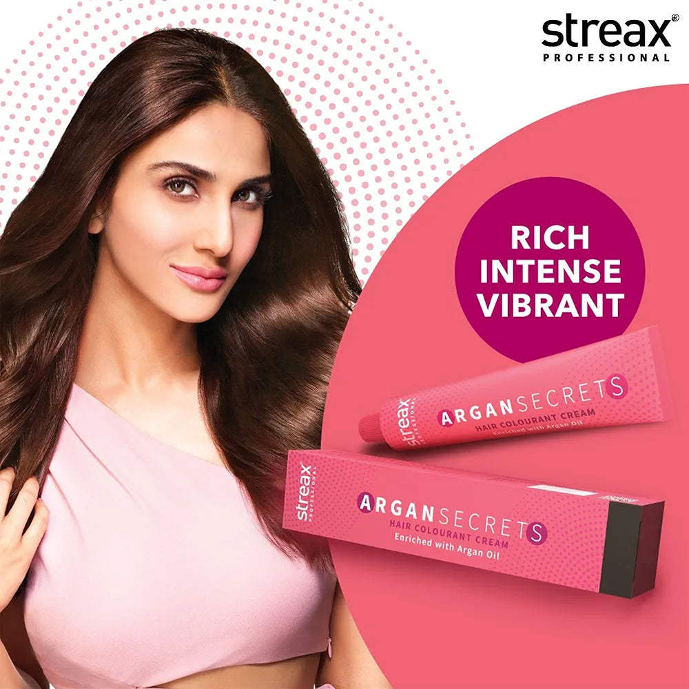 Streax Professional Argan Secrets Permanent Hair Colourant Cream - 90 Gms