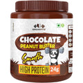 Growfitz Peanut Butter Chocolate Smooth 800g | 24g High Protein Peanut Butter | 7g Fiber | Tasty & Healthy Nut Butter Spread for Breakfast & Snacks | Roasted Peanuts | Zero Sugar (Pack of 1)