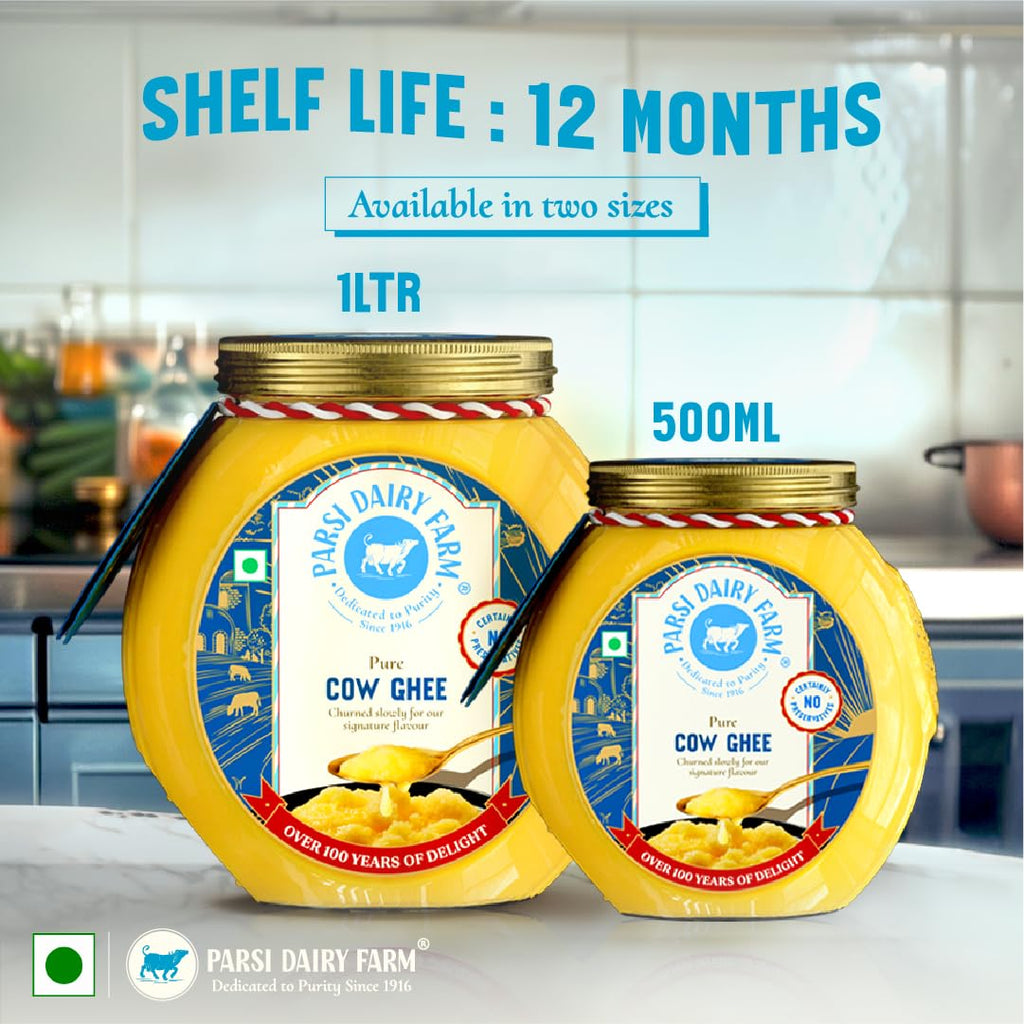 Parsi Dairy Farm's 100% Cow Ghee: Pure and Traditional Desi Ghee With No Preservatives & Vegetarian