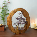 Ritualistic Amethyst Crystal Tree with Reindeer Handcrafted Feng Shui Gemstone Bonsai Tree
