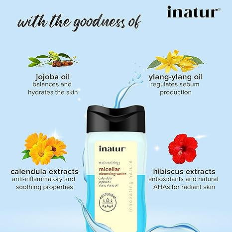 Inatur Micellar Cleansing Water For Makeup Removal - 100 ml
