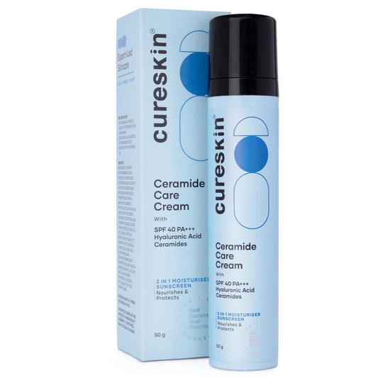 Cureskin Ceramide Moisturiser SPF 40 PA+++ Skin Barrier Repair Face Moisturizer for Men and Women | Hyaluronic Acid Moisturizer for Face | Anti Aging Cream for Women and Men