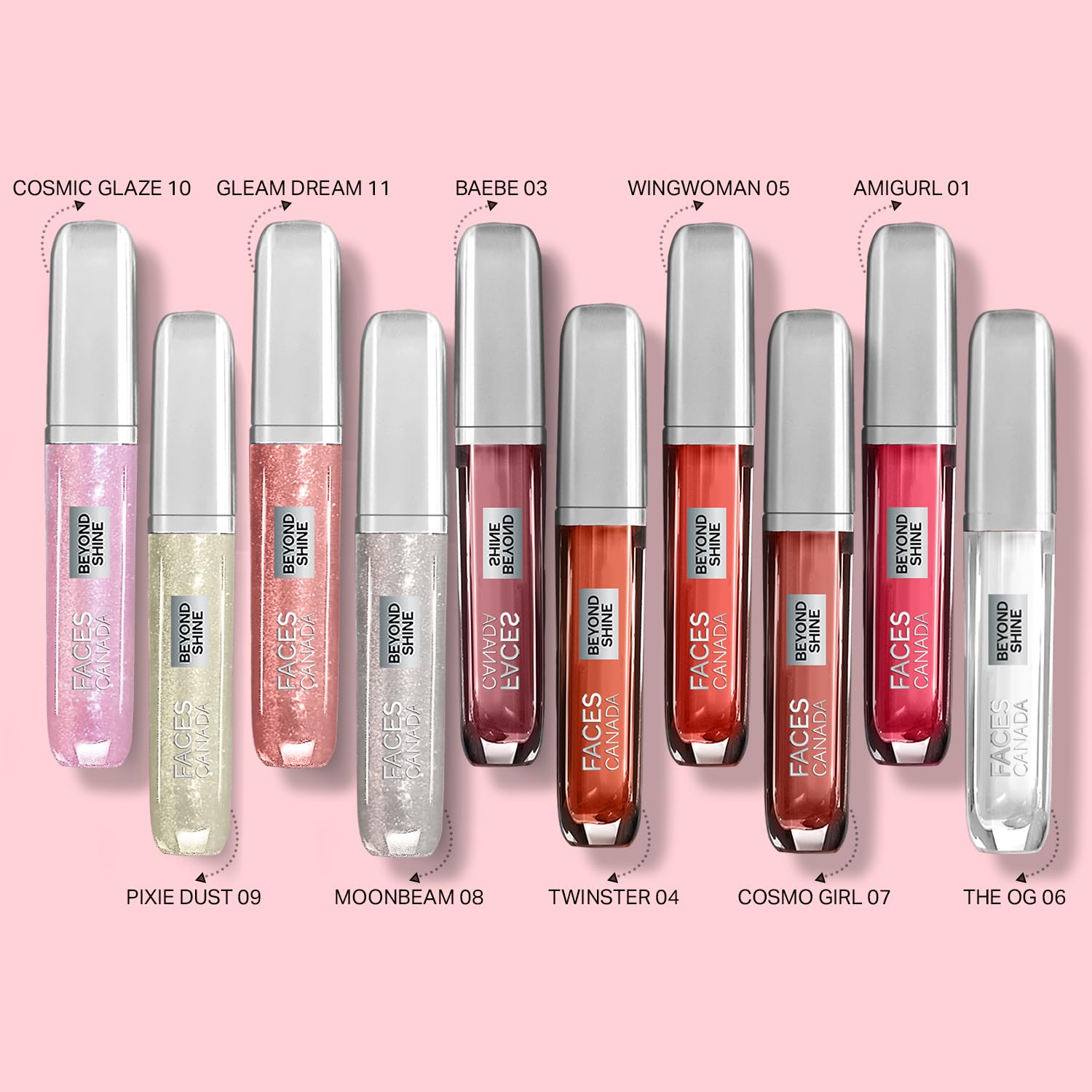 FACESCANADA Faces Canada Beyond Shine Lip Gloss - Wingwomen 05, 3Ml | Lightweight Non-Sticky Luxurious Texture For Glossy Lips | Instant Shine | Fuller, Supple & Plump Lips | 24Hr Hydration