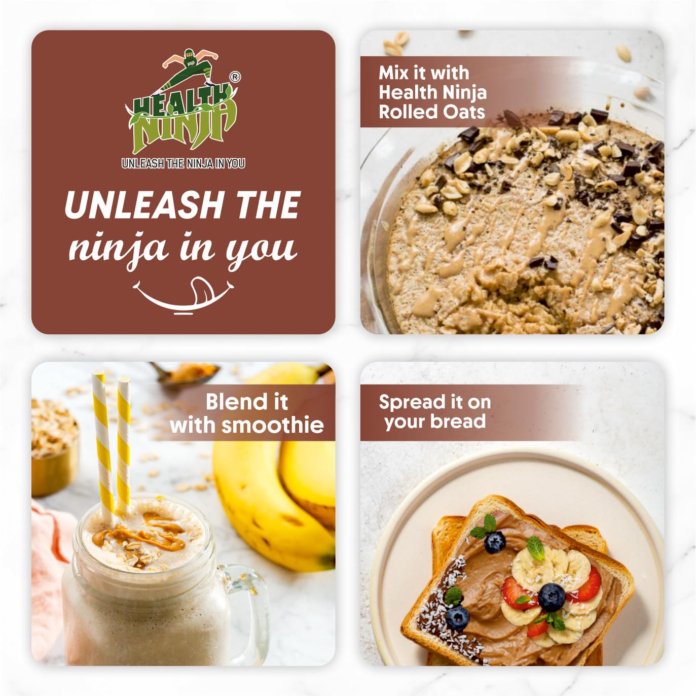 Health Ninja Dark Chocolate Peanut Butter,1kg | High Protein crunchy Peanut Butter Protein Spread for Fitness Lovers (Chocolate)