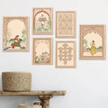 Kotart Madhubani Art Paintings with Frame Traditional Framed Painting C Pack of 6