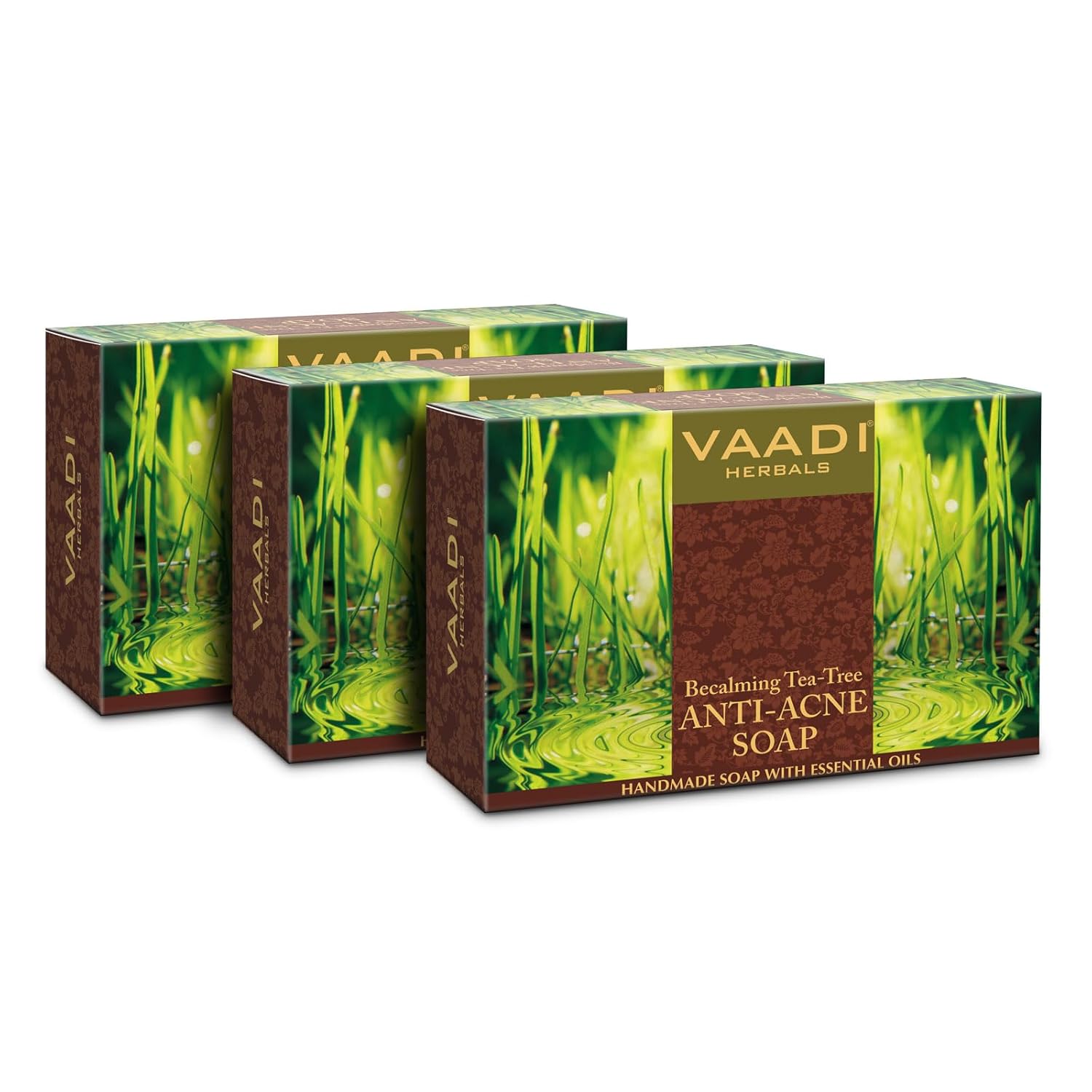 Vaadi Herbals Becalming Tea Tree Soap Anti Acne Therapy, 75gms x 3