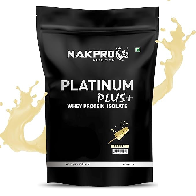Nakpro Platinum Plus+ Whey Protein Isolate Malai Kulfi Flavour - 1000 gms