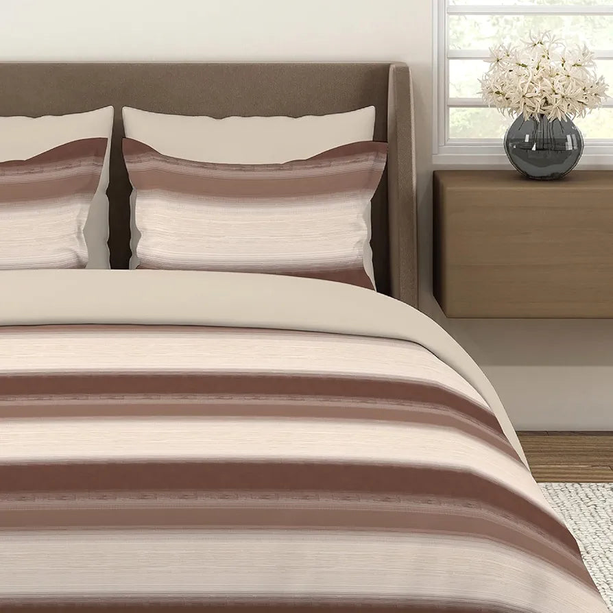 Layers Duracount Bedsheet Set for All Seasons Lightweight 225 CVC King Size Brown1