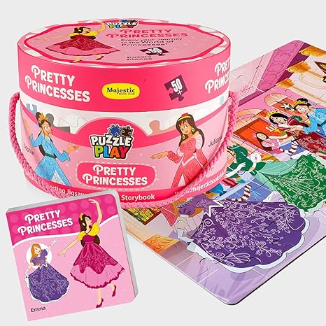 The Book Tree Pretty Princess Puzzle Box for Kids 50+ Jigsaw Puzzle Pieces & 1 Storybook