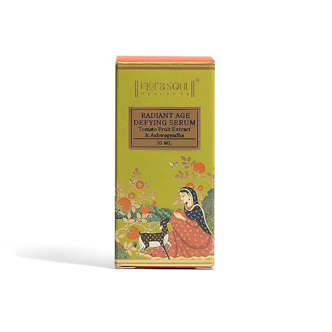 FloraSoul Ayurveda Radiant Age Defying Serum with Tomato Fruit Extract & Ashwagandha - 10 ML