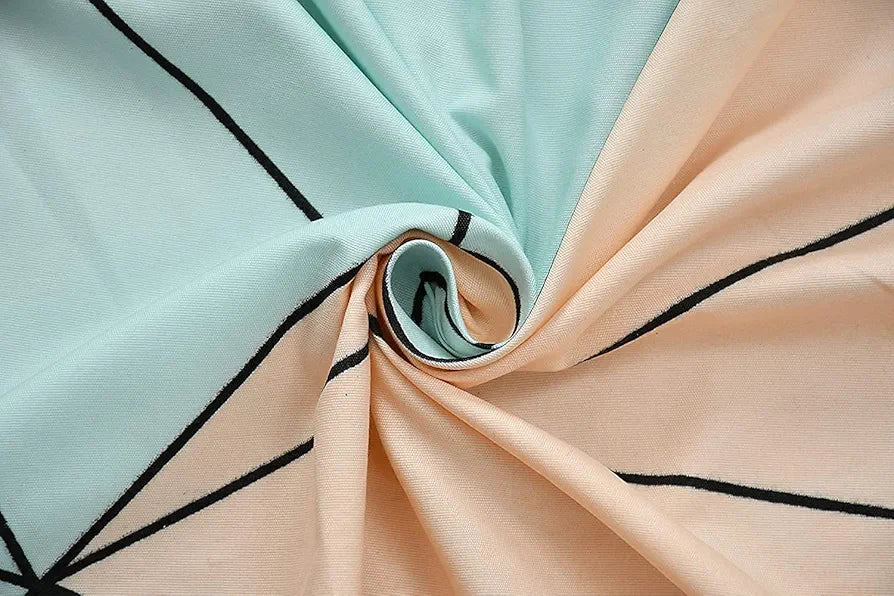 The Home Style Cotton Feel Glace Cotton Printed King Size Double Bed Bedsheet With 2 Pillow Cover 300 TC Pastel Green