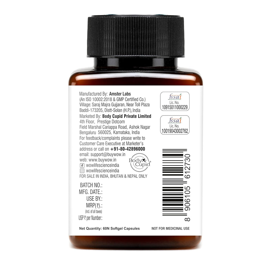 WOW Life Science Omega-3 Fish Oil 1300 Mg Triple Strength 550Mg Epa 350Mg Dha,Burpless,Mercury Free,Ideal For Keto Diet,1 Count