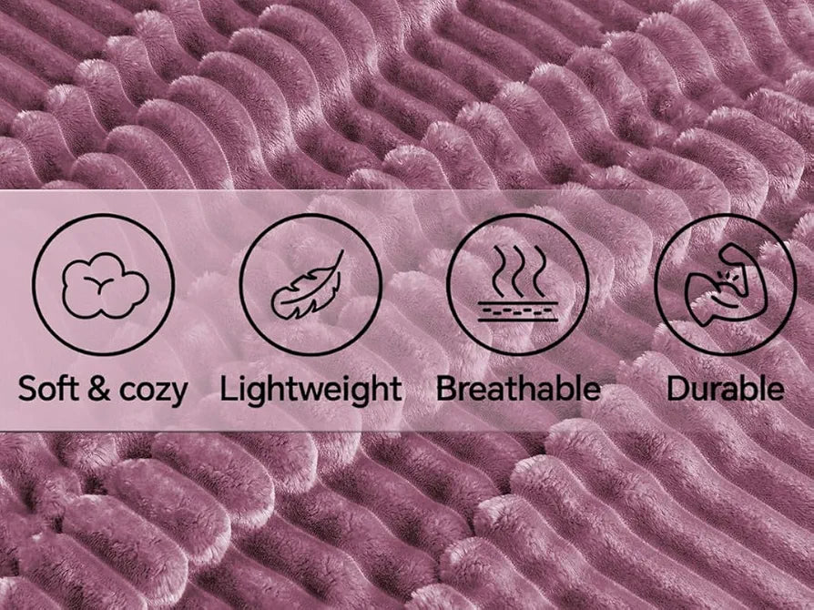 Homekart Pencil Pattern Flannel Fleece Sherpa Blanket Soft Plush Fluffy Season AC and Mild Winter Reversible Blanket Single Bed Pink