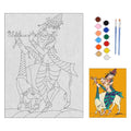 Hobby India Self Painting Beautiful Shree Krishna Flute Canvas | Pre-designed Canvas Board | for Best Gift Adults & Artist