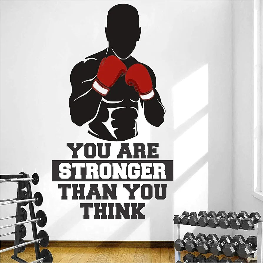 StickMe Gym Fitness Bodybuilding Office Sports Workout Boxing Inspirational Quotes Wall Sticker Medium - 80 x 45 cm