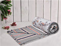 Trance Home Linen 150 GSM Pure Cotton Reversible Dohar Single Bed Size Ac Blanket Comforter Soft Light-Weight Bed Blanket 56 X 88 Inch Colour Grey Peach