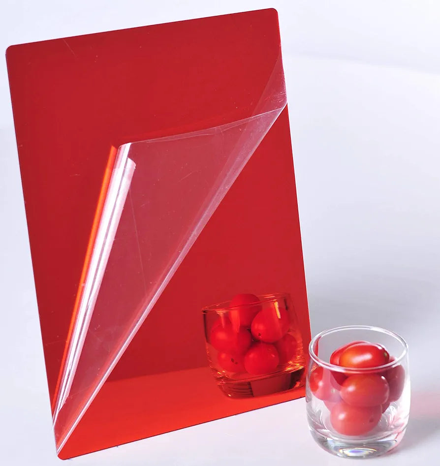 Bikri Kendra Hexagon 20 Red Stickers for Wall Acrylic Mirror Mirror Wall Decor Sticker