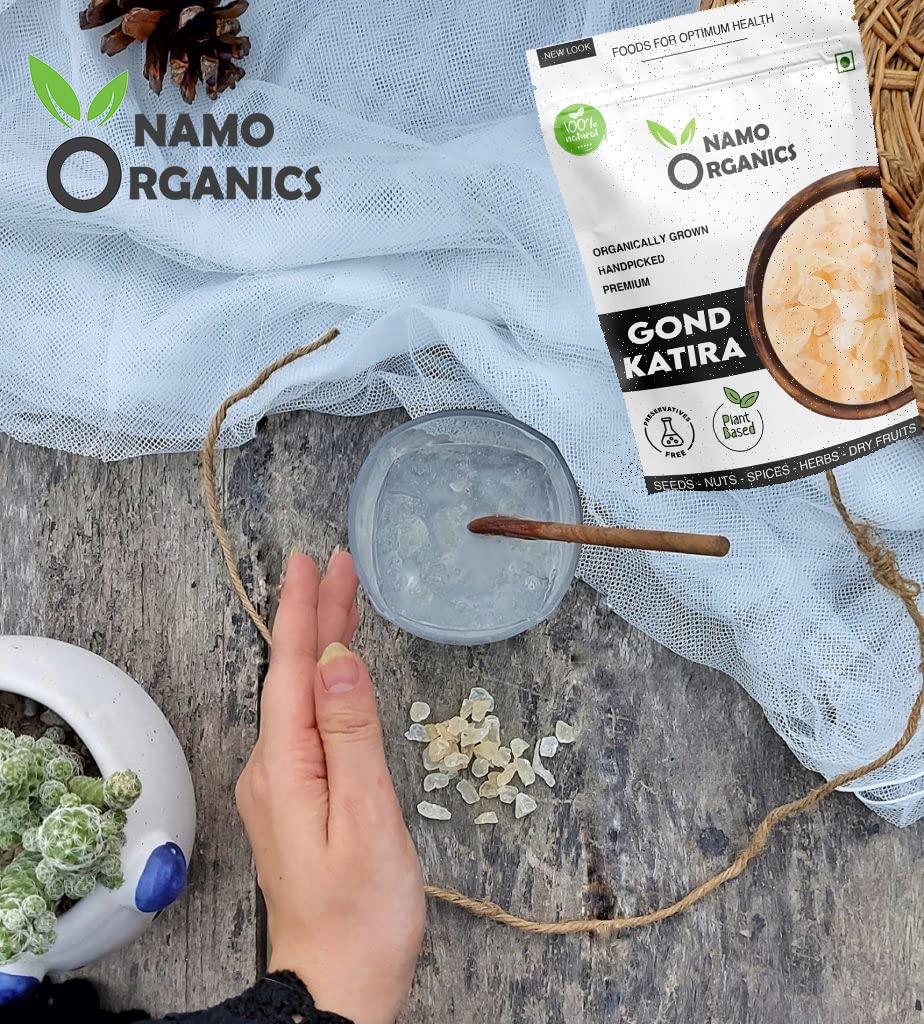 Namo Organics - Gond Katira Pure - 400 Gm (Edible Gum) - Almond Gum Badam Pisin