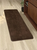 Saral Home Solid Neo Shaggy Yarn Durable & Washable Multipurpose Runner Colour Brown