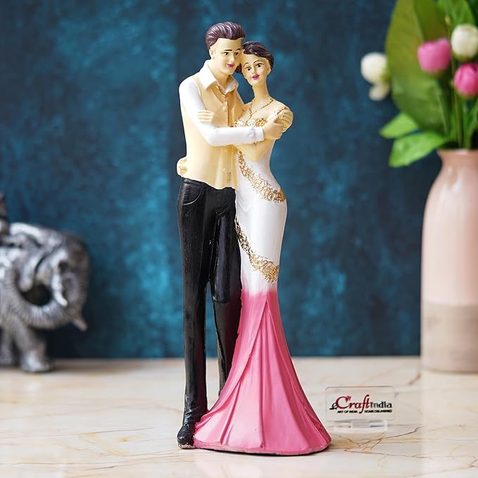 Ecraftindia Lovely Hugging Couple Statue Human Figurine Decorative Showpiece