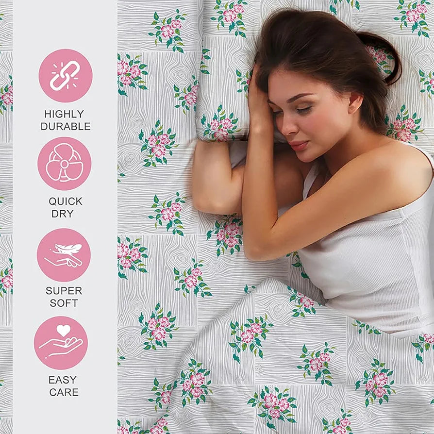 Layers Zen Cotton Blend Double Bedsheet Set 1 Double Cotton Bedsheet & 2 Pillow Covers 225 CVC Gray