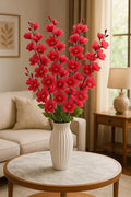 Artificial Flowers Bunch Cherry Blossom Ideal for vase Without vase Maroon 55 cm Height Fabric