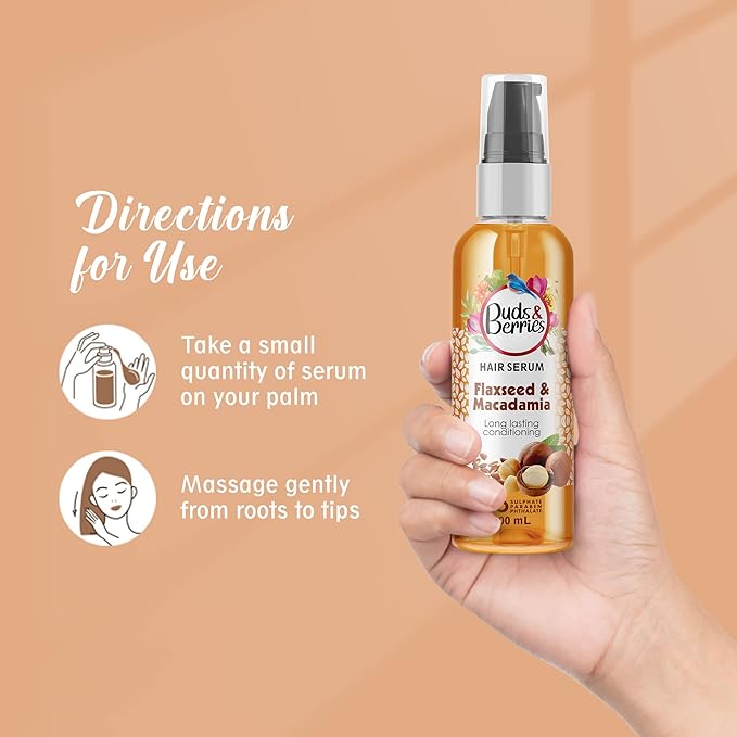 Buds & Berries Conditioning Hair Serum with Flaxseed and Macadamia - 100 ml