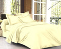 Trance Home Linen Zippered 100% Cotton 400 TC Plain Queen Size Duvet Cover Quilt Cover Blanket Cover with 2 Pillow Covers Colour Ivory