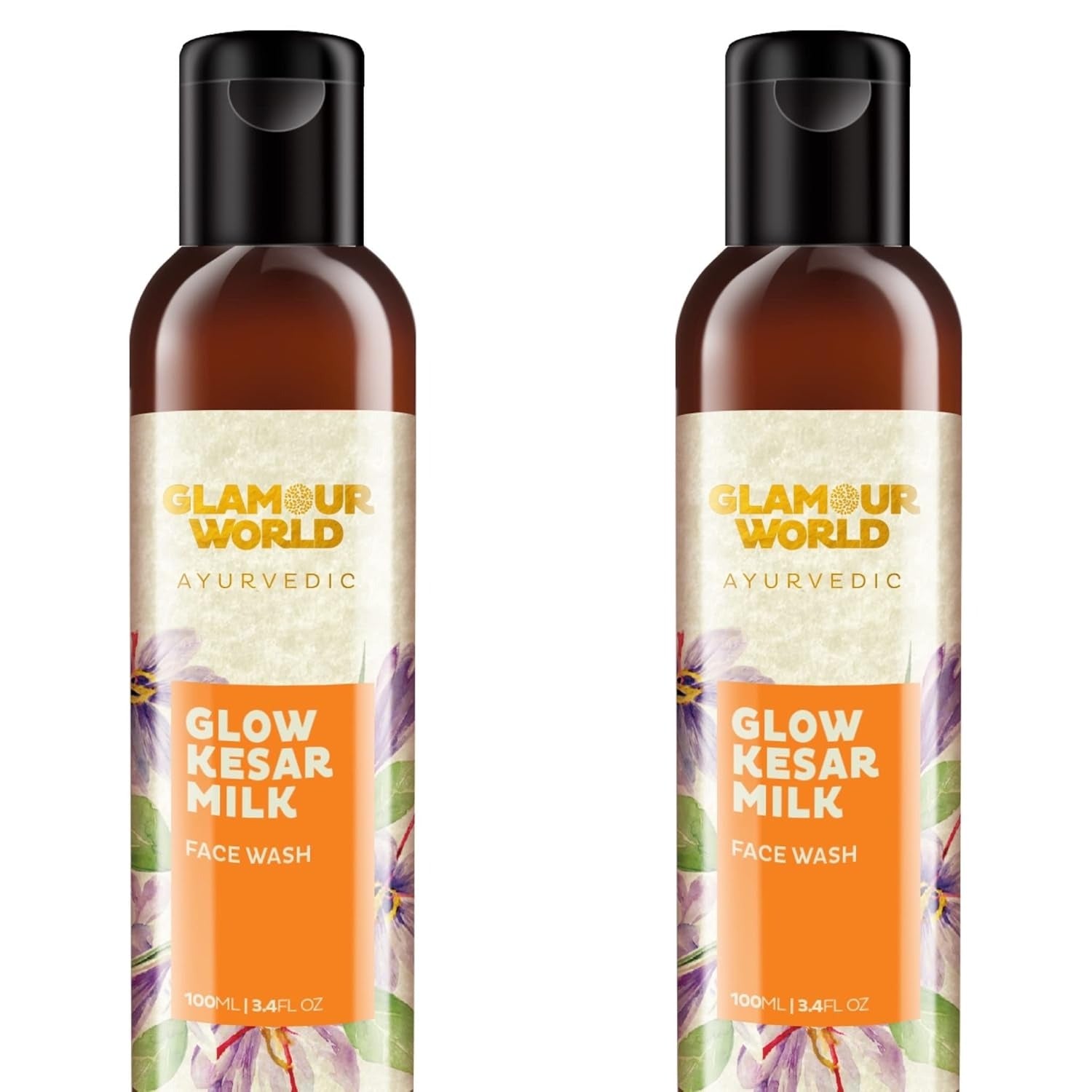 Glamour World Ayurvedic Glow Kesar Milk Face Wash - 100 ml (Pack of 2)