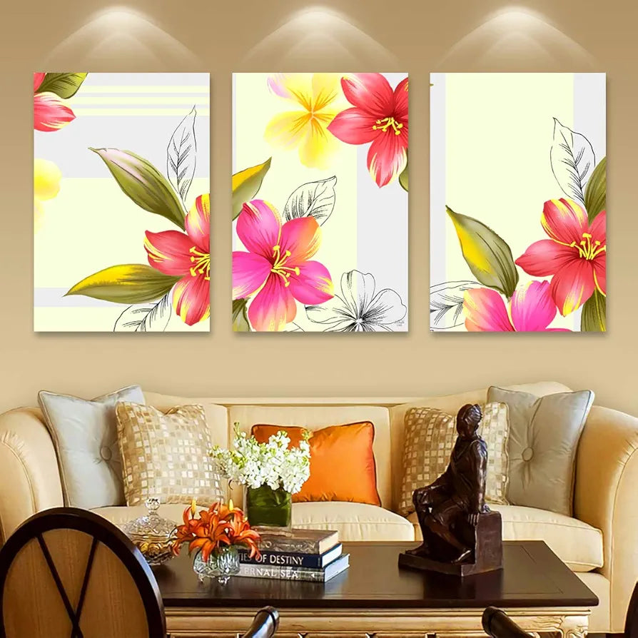 Rangoli MDF 3 Pcs Wall Poster 12x18 Inch Decorative Wall Art P-4 Design-13