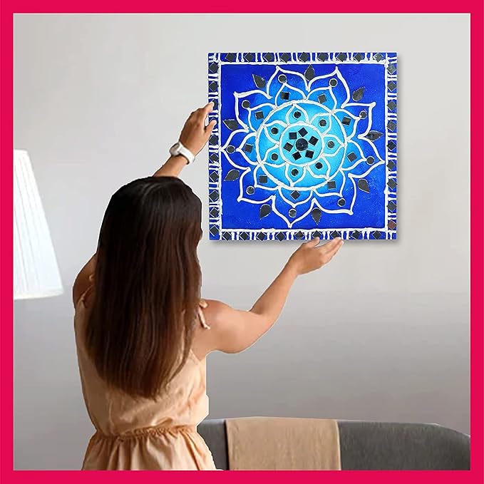 Solobolo Lippan Art and Craft Materials Kit for Kids Premarked Mdf Board Warli Art Painting Diy Kit With Stands