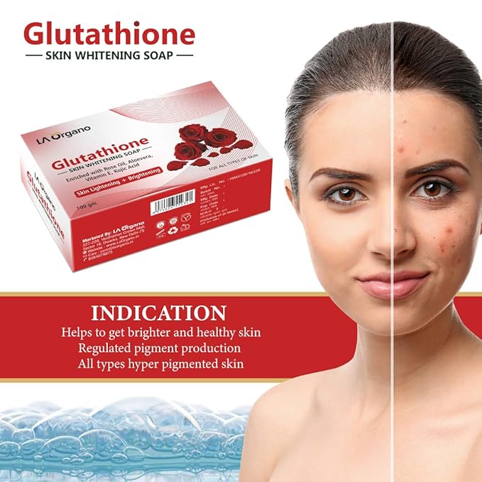 La Organo Glutathione Rose Skin Lightening & Brightening Soap - 100 Gms | Pack of 2
