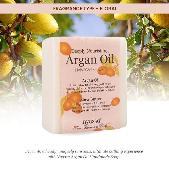 Nyassa Argan Oil Luxurious Handmade Soap | Moroccan Argan & Shea Butter - 150 Gms