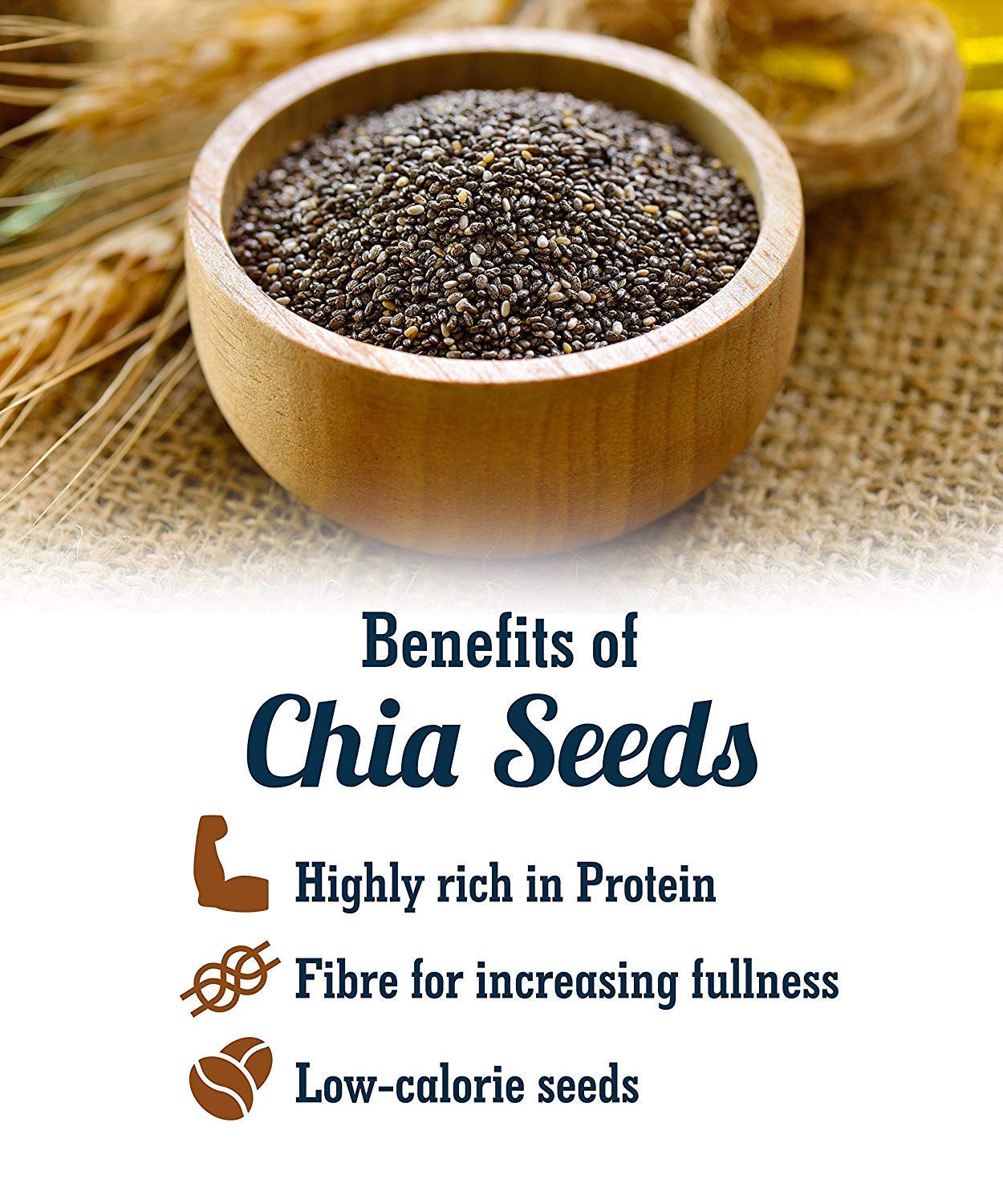 Fruitri Premium Chia Seeds for Eating, fiber rich, Raw chia seeds, Healthy Snacks