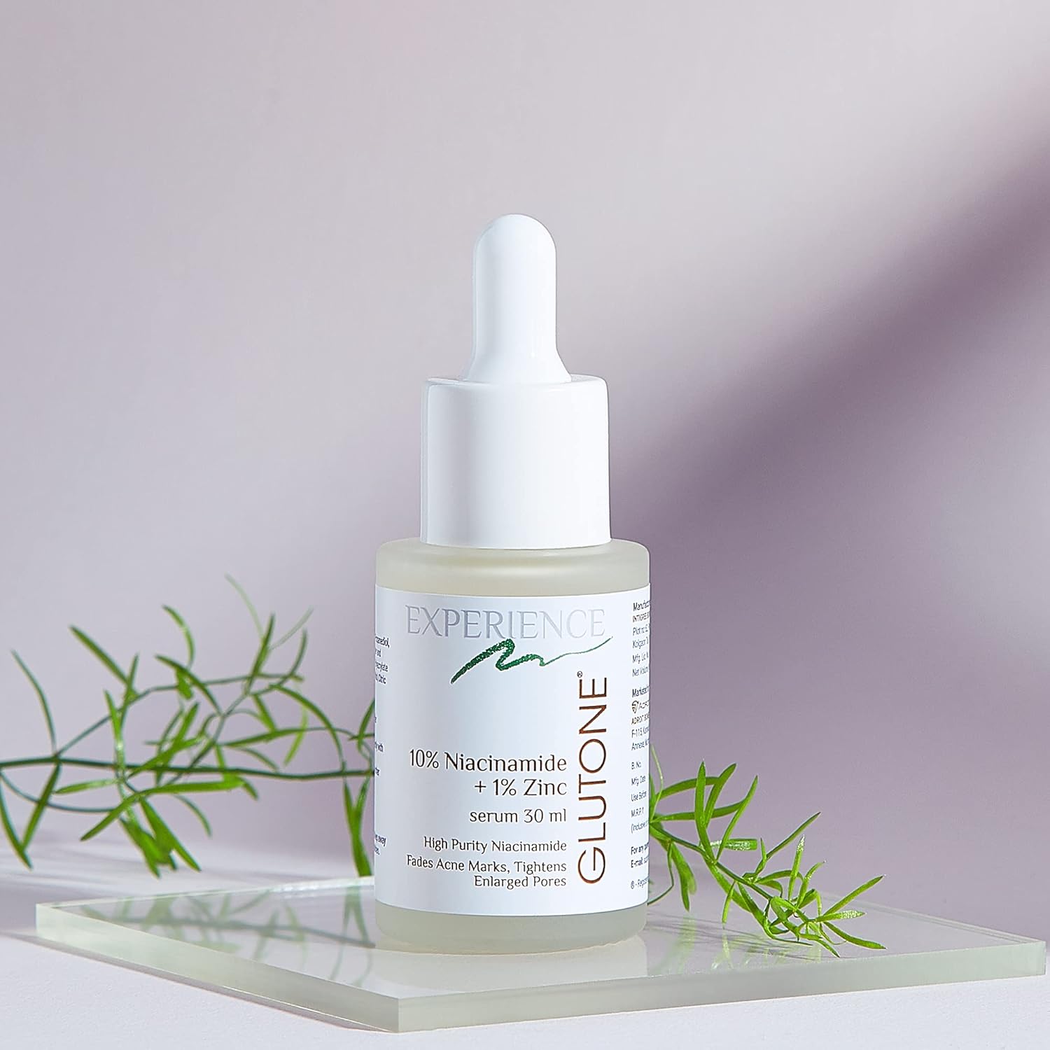 Glutone 10% Niacinamide serum with 1% Zinc PCA for clear, blemish-free Even Skin Tone | Controls excess sebum & breakouts |Tightens enlarged pores |30ml