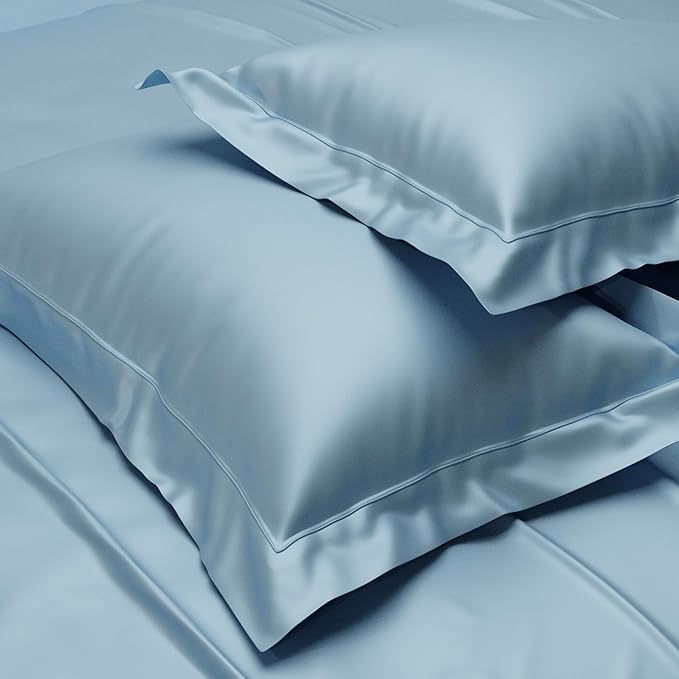 Stoa Paris Pillow Covers, Set of 2 Pieces Satin Pillow Covers Colour Dreamy Blue