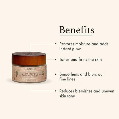 Old School Rituals Hand-Worked Red Sandalwood & Saffron Clarifying Mask - 50 gms