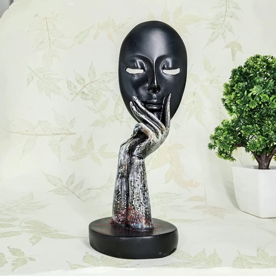 Jaipur Ace Lady Face Fantasy Statue Sculptures Showpieces Black Face Lady