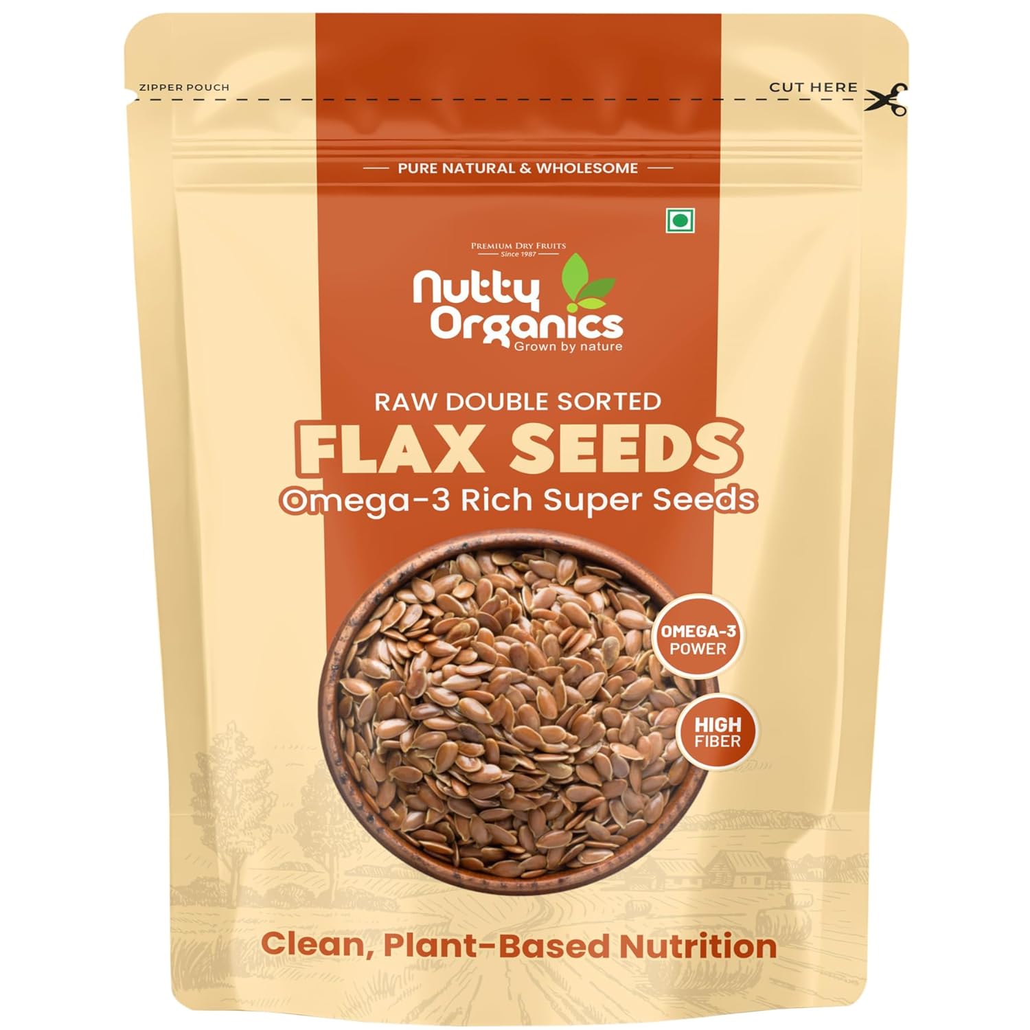NUTTY ORGANICS Flax Seeds| Natural Raw Flax seeds for Eating High Dietary Fiber Alsi Seeds Rich in Magnesium- Helps in Manage Blood Sugar Levels & Heart
