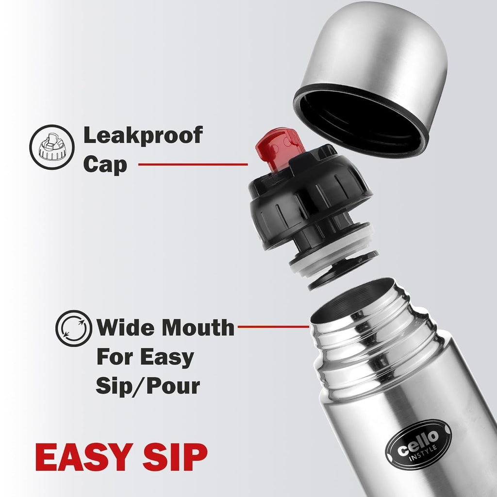 Cello Flipstyle Insulated Stainless Steel Flask Water Bottle