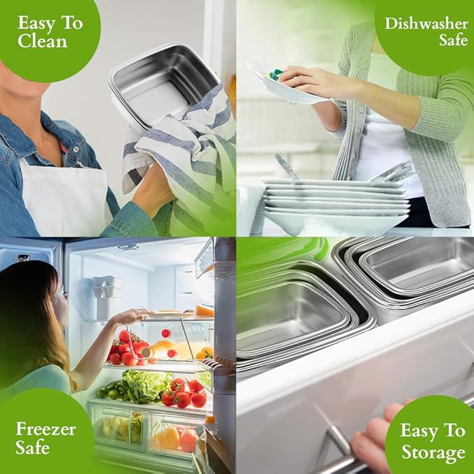 Femora High Steel Rectangle Heavy Duty Airtight Leakproof Unbreakable 3800 Ml Storage Container Lunch Box With Lock Lid