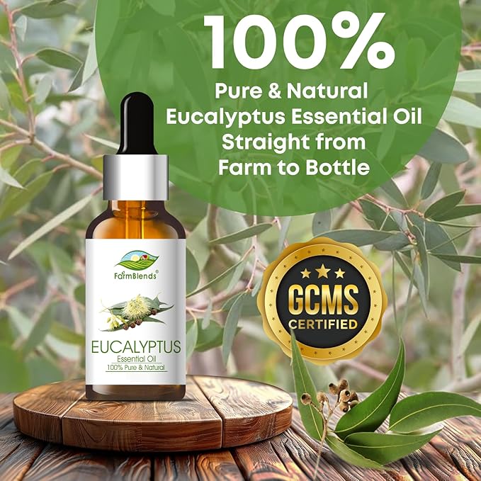 Farm Blends Eucalyptus Essential Oil Undiluted Pure Steam - 30 ml