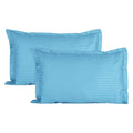 Aerohaven Glorious 210TC Striped Satin Cotton Pillow Cover Set Blue Colour