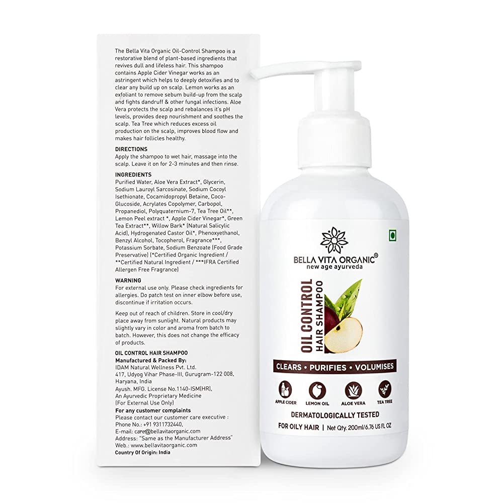 Bella Vita Organic Oil Control Shampoo - 200 ml