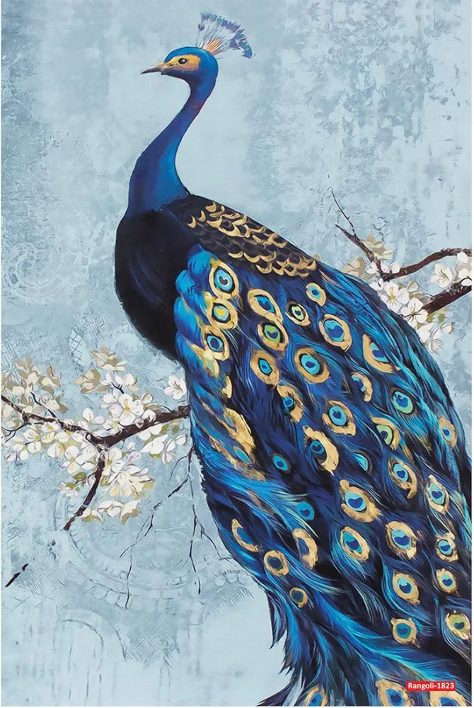 Rangoli Peacock Wall Sticker 12x18 Sheet – Elegant Self Adhesive Design-10