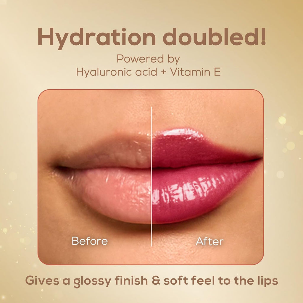 RENEE H2O Hydrating Liquid Lipstick - Mauve Ocean, Hydrating, Lightweight | Natural Lip Like Look | Glossy finish | Hyaluronic Acid, Peptides & Vitamin E Infused | 4 ml