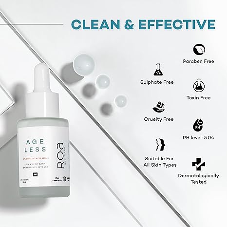 R.O.A Skincare Ageless Glycolic Acid & Salicylic Acid Serum - 30 ml