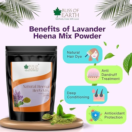 Bliss of Earth Herbal Henna For Hair Lavender - 100 gms