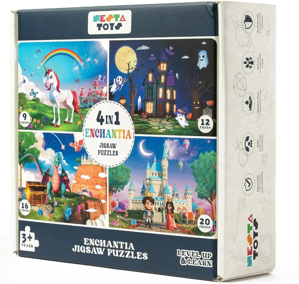 Nesta Toys Floor Puzzle & Game 4 in 1 Jigsaw Puzzle Enchantia Educational Toy, Gifts for Boys & Girls Ages 2, 3, 4, 5, 6 Years